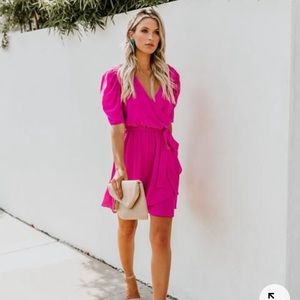VICI Fuschia To The Max Wrap Dress size Small